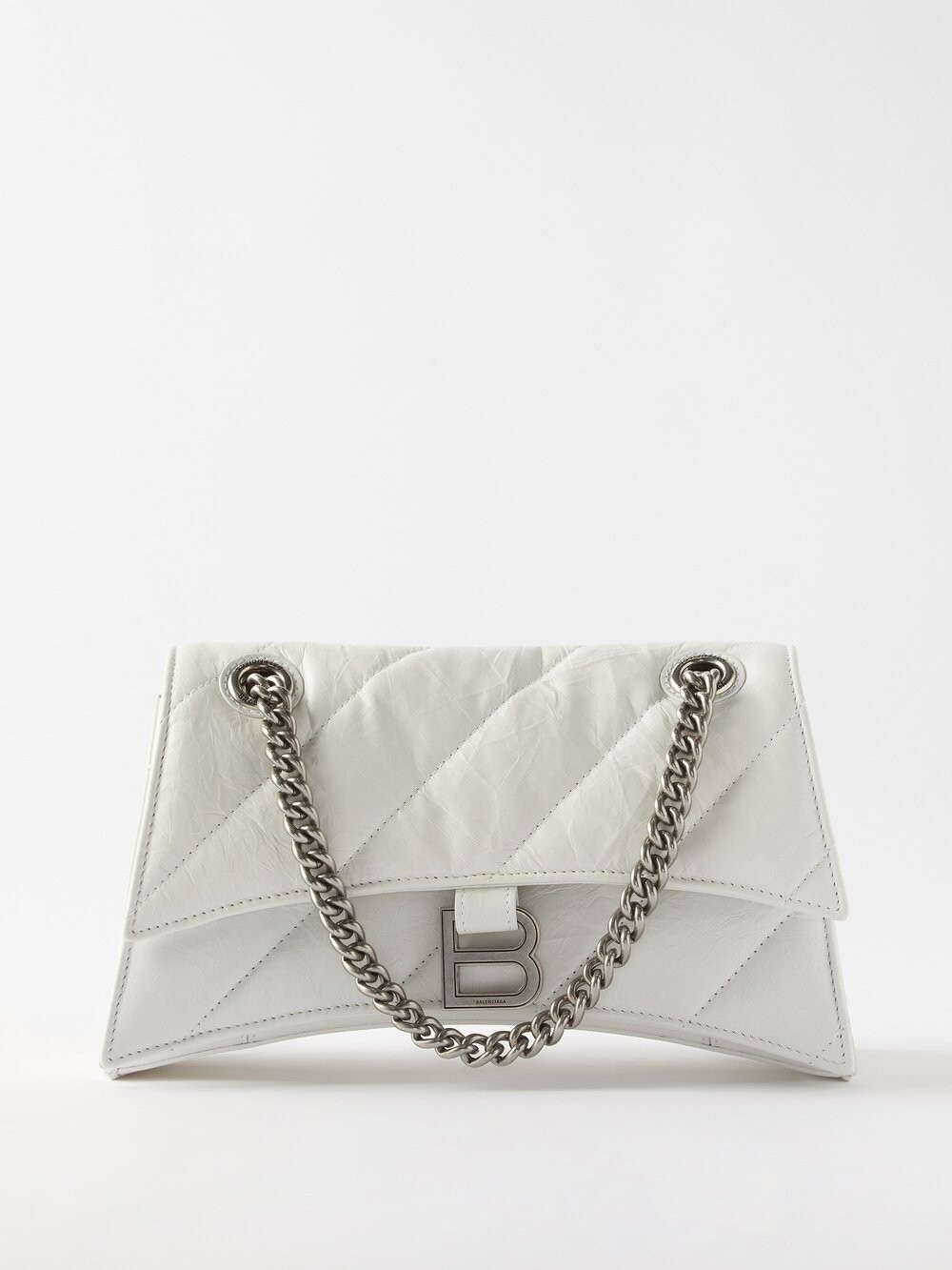 

Стеганая сумка на плечо crush s из мятой кожи Balenciaga, белый