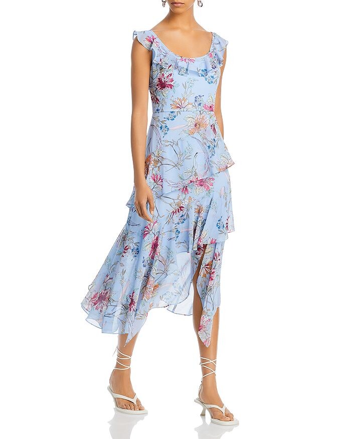 

Многоярусное платье миди асимметричного кроя BCBGMAXAZRIA