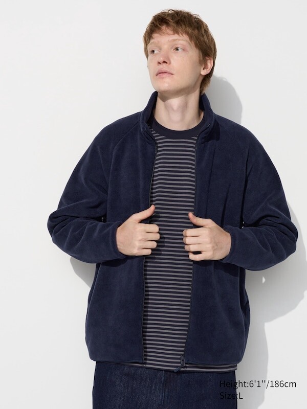 

Флисовая куртка на полной молнии Uniqlo, синий