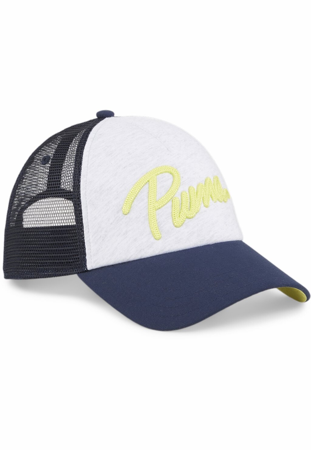

Кепка Ess+ Trucker Puma, цвет club navy lime sheen white