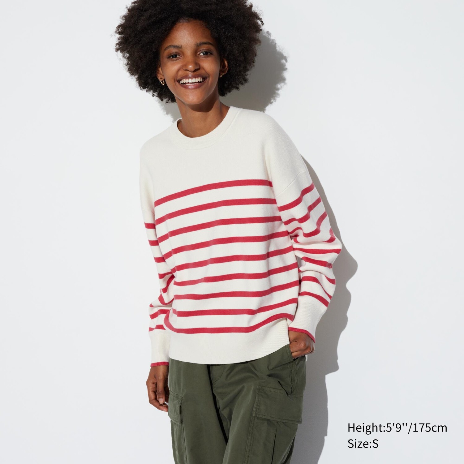 

Джемпер Uniqlo женский с круглым вырезом, красный