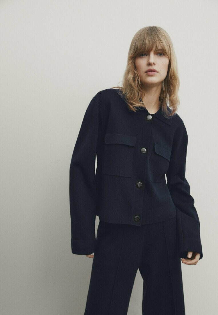 

Кардиган Milano С Карманами Massimo Dutti, цвет dark blue