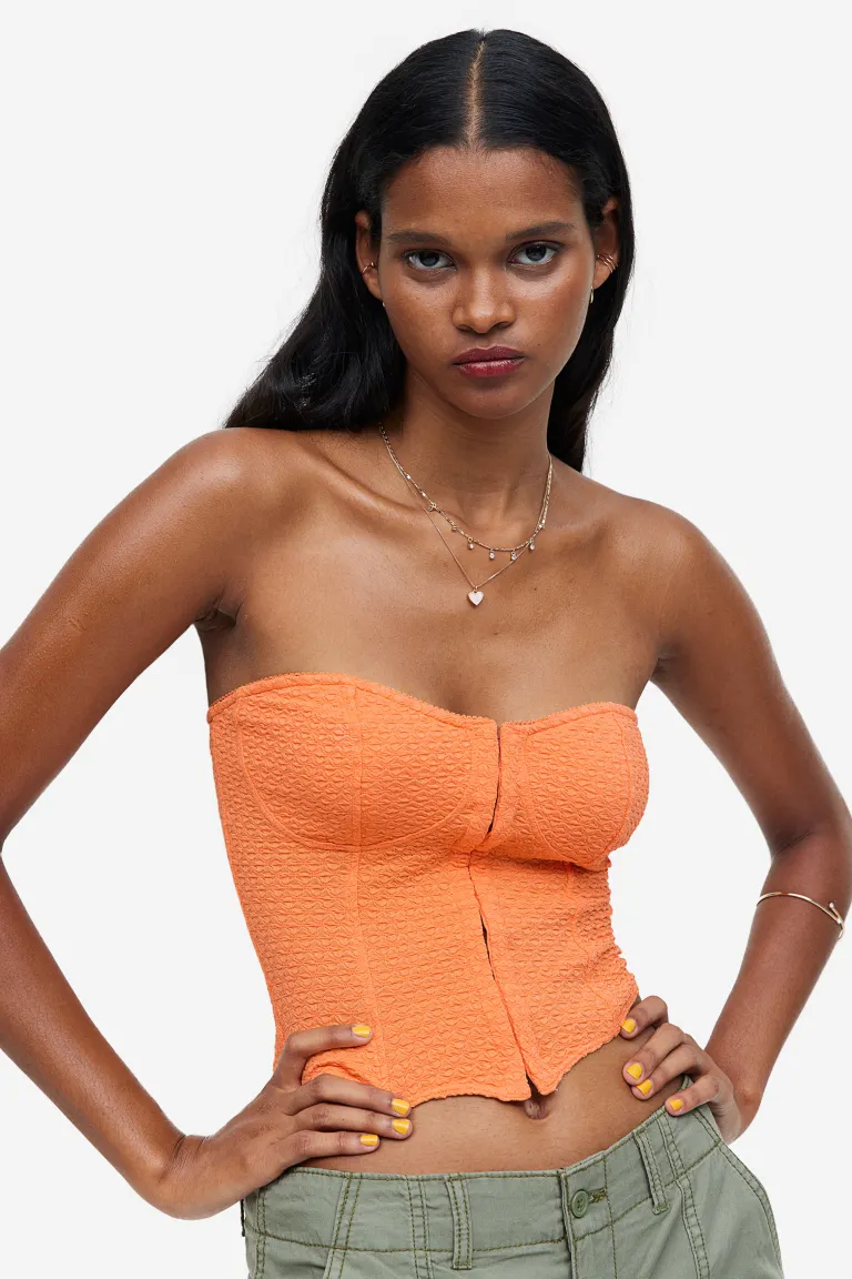 

Корсетный топ H&M, оранжевый