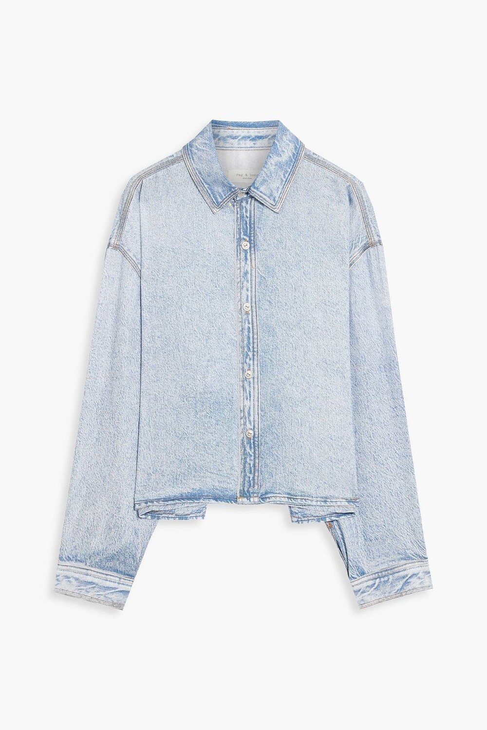 

Укороченная рубашка Chalie из тенселя с джинсовым принтом RAG & BONE, синий