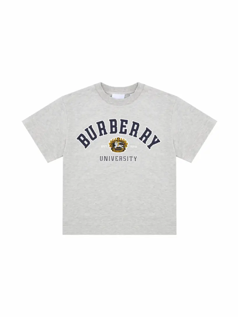 Хлопковая футболка с логотипом Burberry, серый