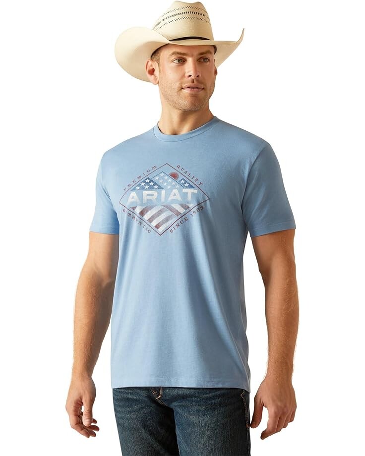 

Футболка Ariat USA Range, цвет Light Blue Heather
