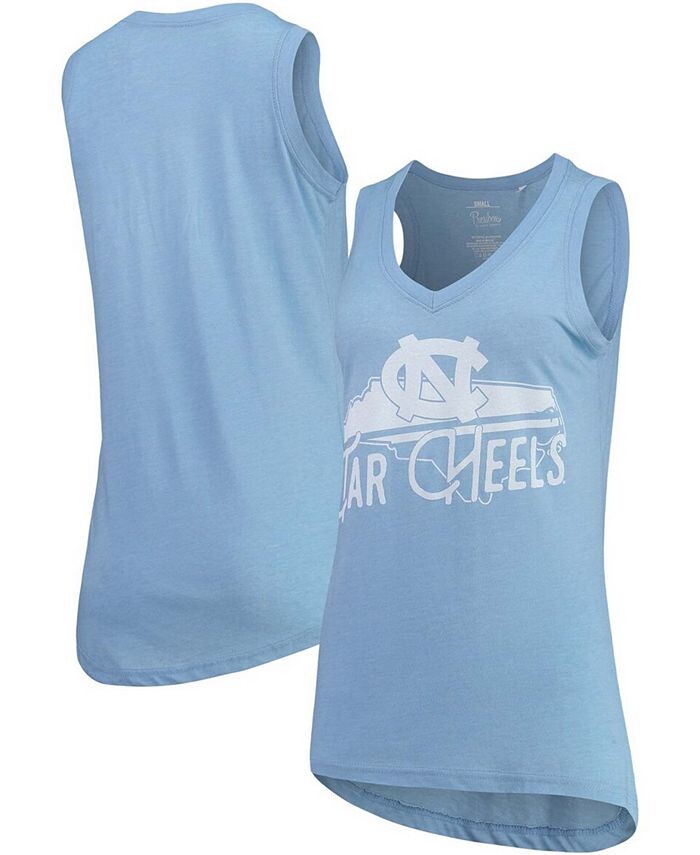 

Женская майка Carolina Blue North Carolina Tar Heels Ferris Melange с v-образным вырезом Pressbox, синий