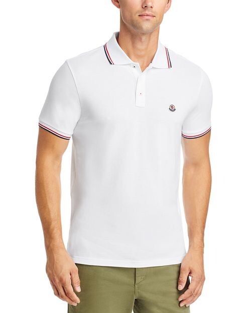 

Хлопковая рубашка поло стандартного кроя Moncler, цвет White