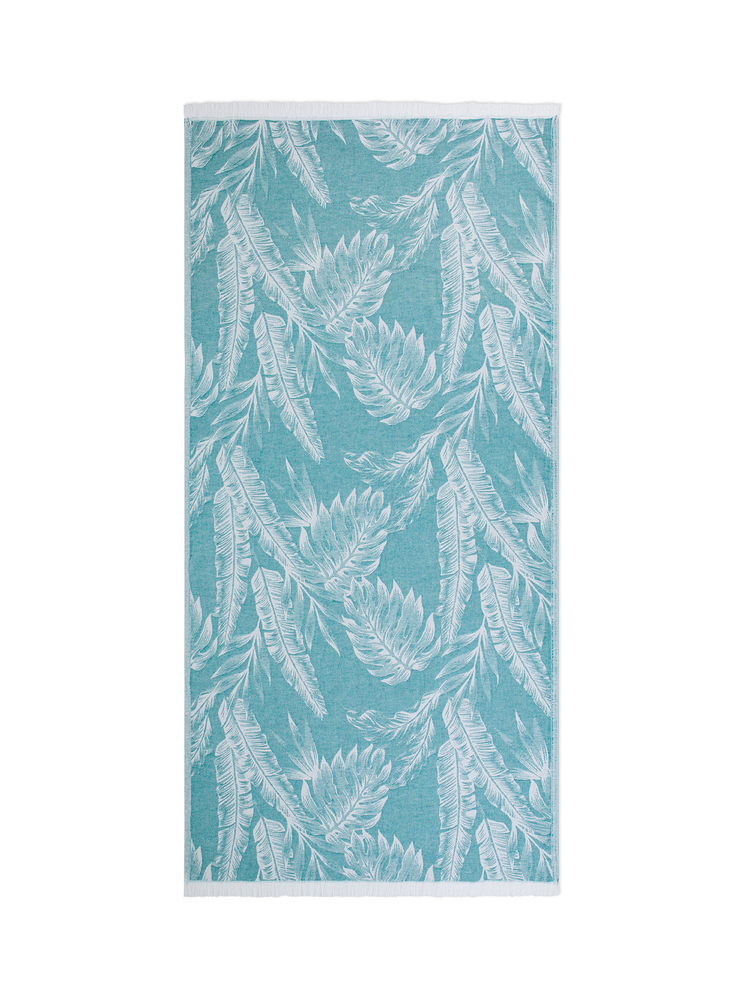 Пляжное полотенце для хаммама из чистого хлопка с тропическим мотивом. Coincasa, синий