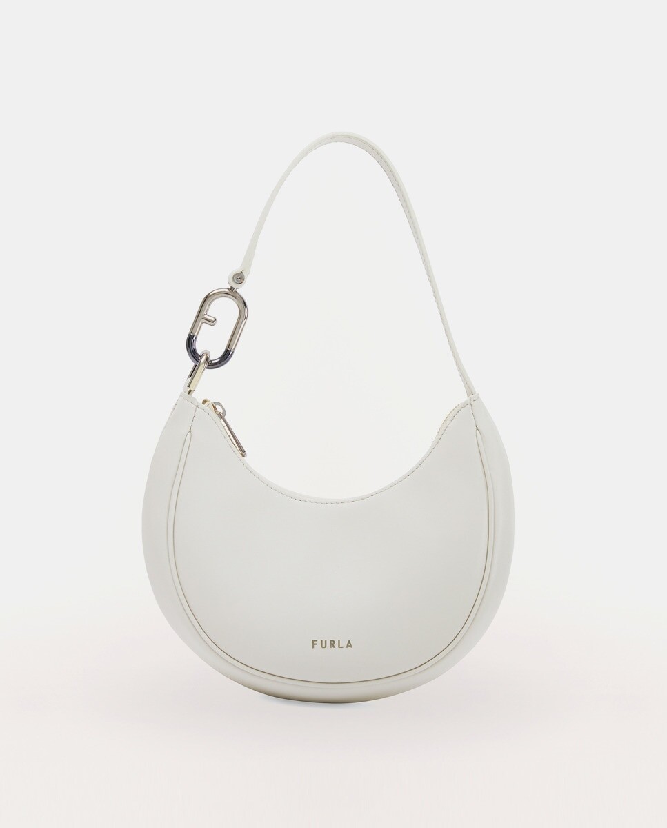 

Весенний кожаный хобо белого цвета на молнии Furla, белый