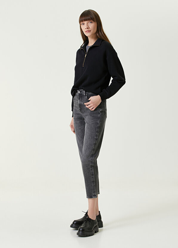 

Черные джинсовые брюки malia mom fit 7 For All Mankind, Черный