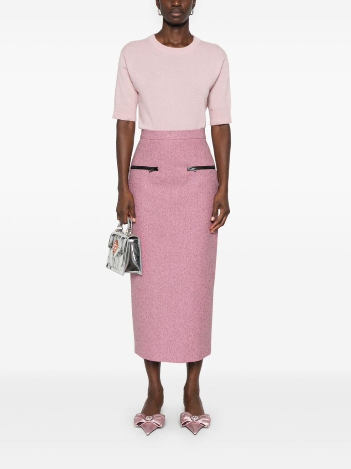 

Юбка миди с завышенной талией MSGM, розовый