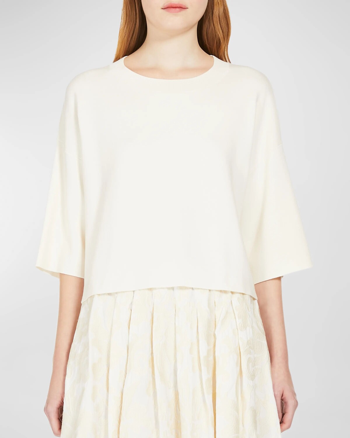 

Трикотажная рубашка Amato с круглым вырезом Weekend Max Mara, цвет Ecru