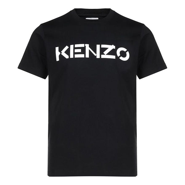 Футболка Men's KENZO Logo Pattern Round Neck Short Sleeve Black T-Shirt, черный