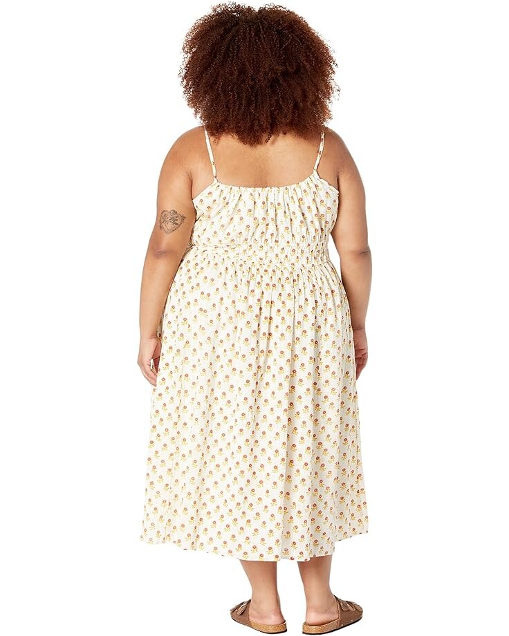 

Платье Madewell Plus Sophia Cami Midi Dress in Wild Calendula Block-Print, цвет Antique Cream