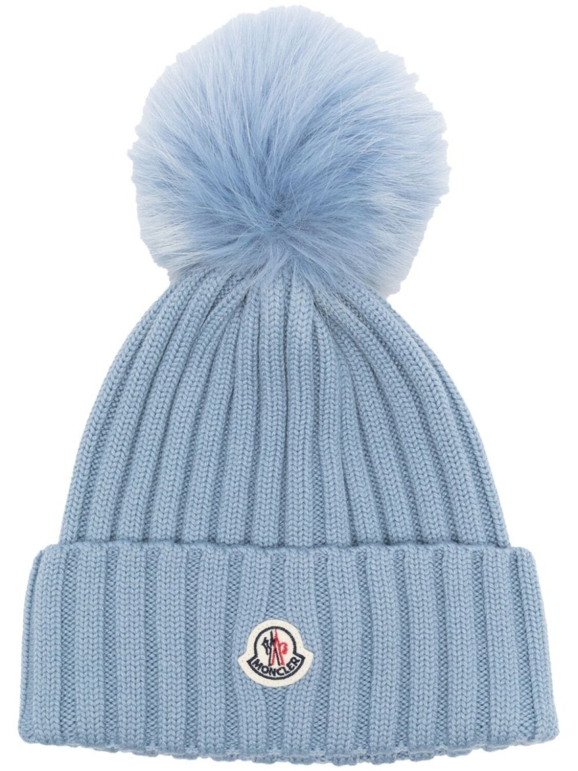 

Шапка бини с помпоном Moncler, синий