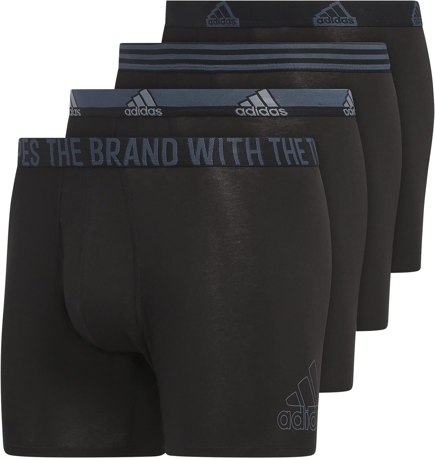 

Трусы-боксеры из эластичного хлопка, 4 шт. adidas, цвет Black/Onix Grey