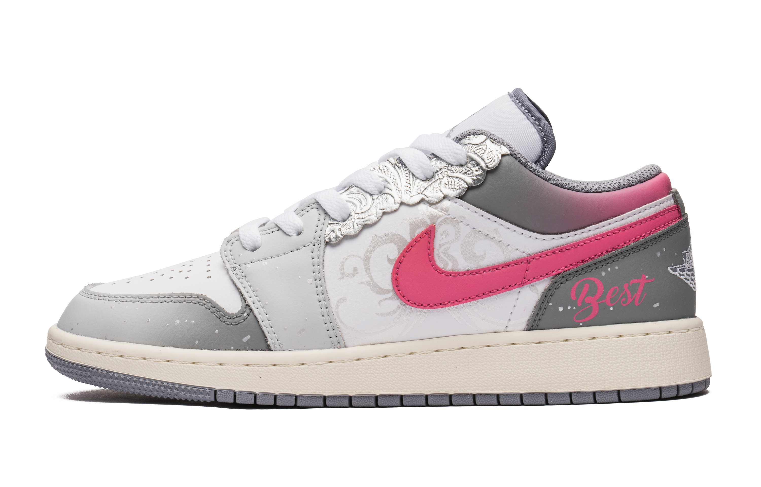 

Кроссовки Air Jordan 1 Vintage Basketball Shoes Women's Low-top Pink, серый