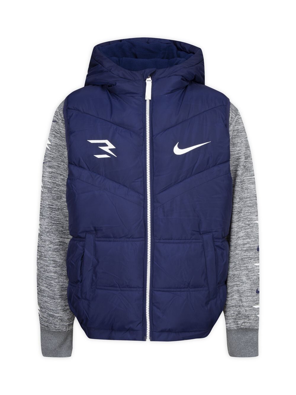 

Куртка с капюшоном перед игрой для мальчиков Nike 3Brand By Russell Wilson для маленьких мальчиков и мальчиков Nike, серый