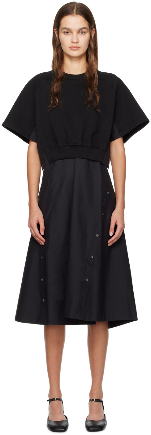 

Черное многослойное платье-миди 3.1 Phillip Lim, Черный