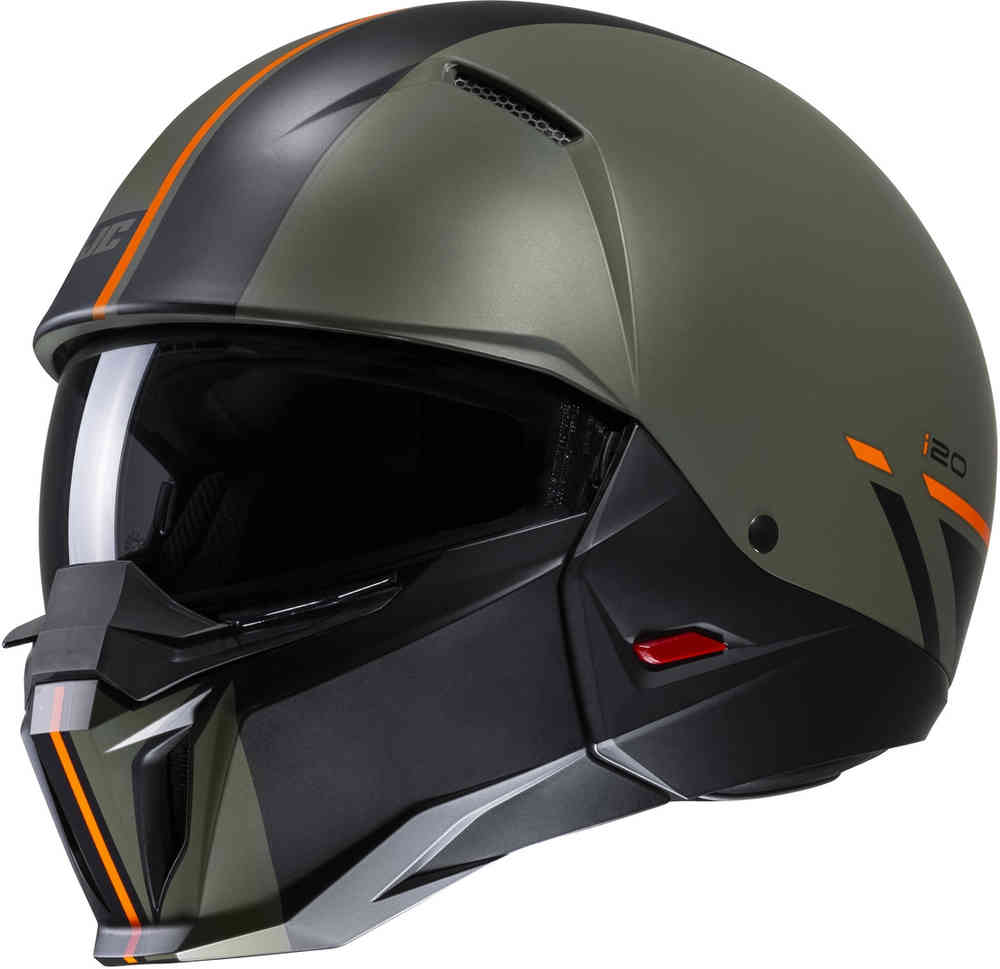 i20 Батол Реактивный шлем HJC, зеленый/черный женский мотоциклетный шлем в стиле ретро полушлем с выдвижным градиентным солнцезащитным козырьком и маской локомотивами