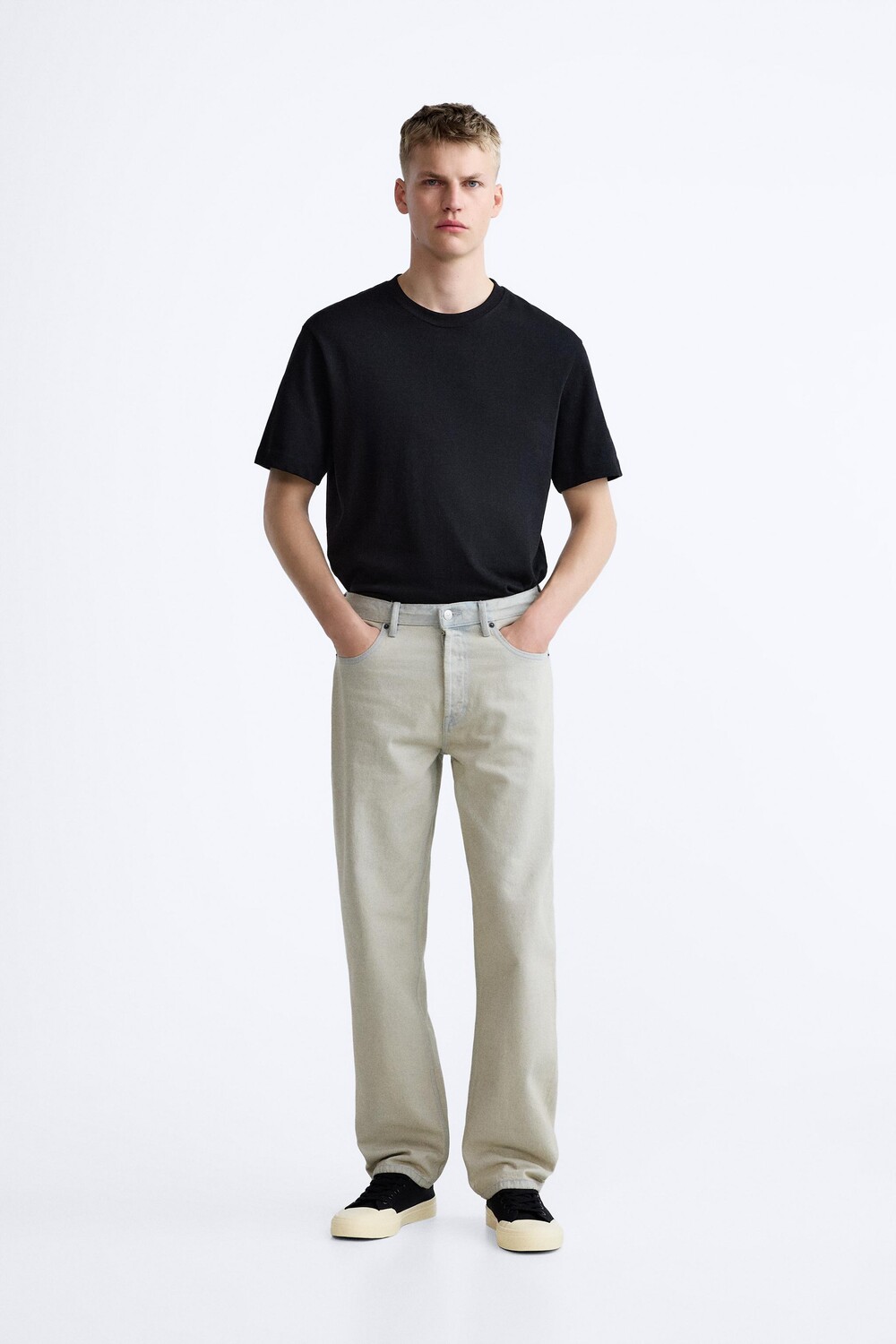 

Прямые джинсы ZARA, камень