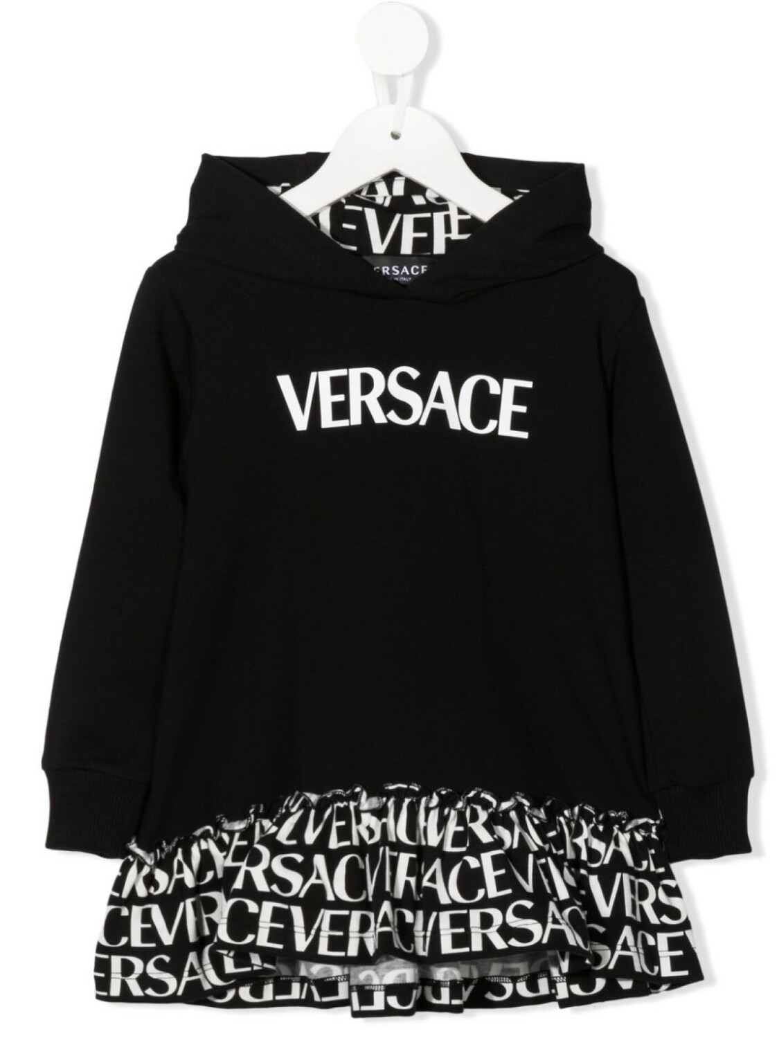 

Платье-худи с логотипом Versace Kids, черный