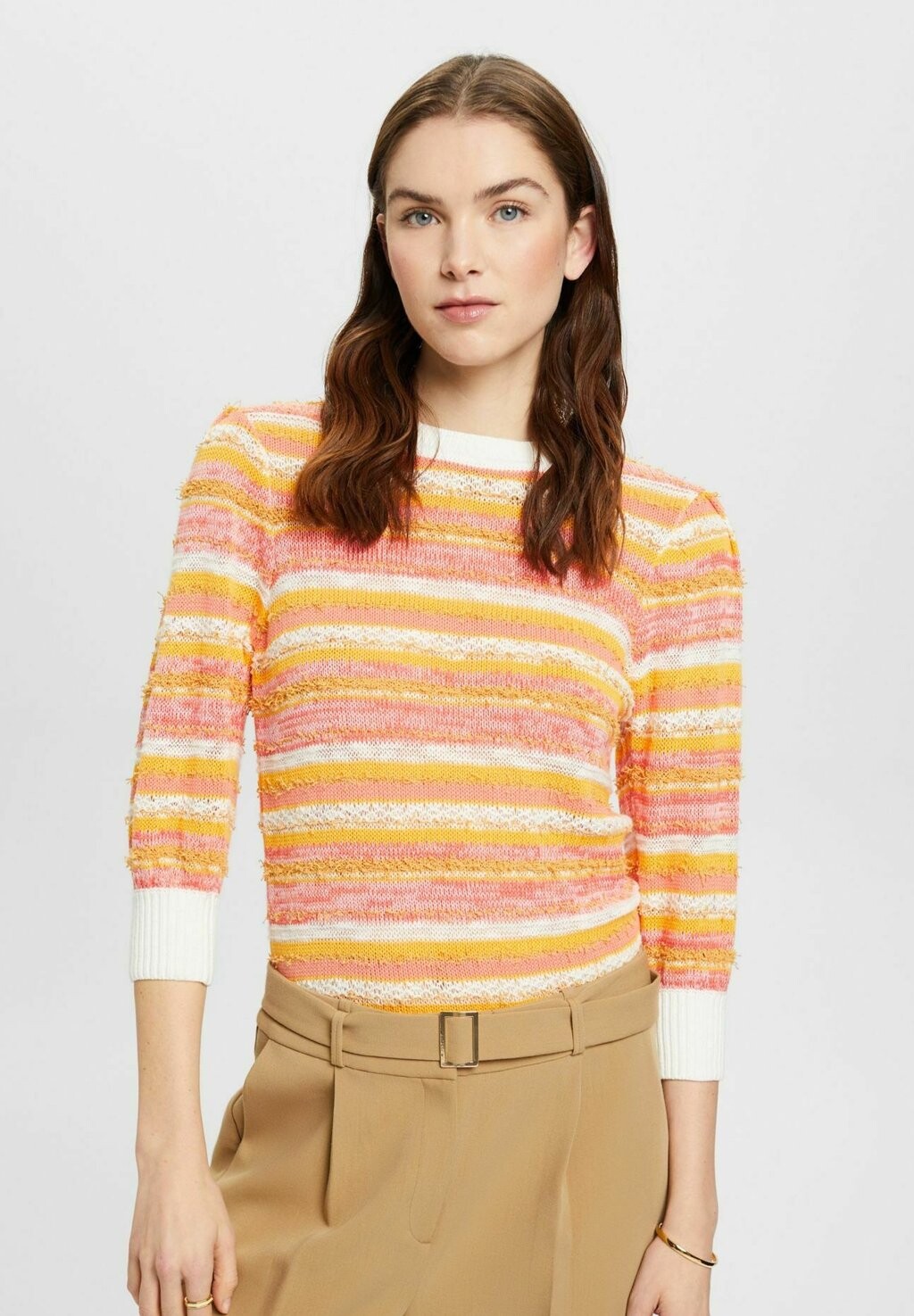 

Джемпер Esprit Materialmix, оранжево-красный новый, Красный;коричневый
