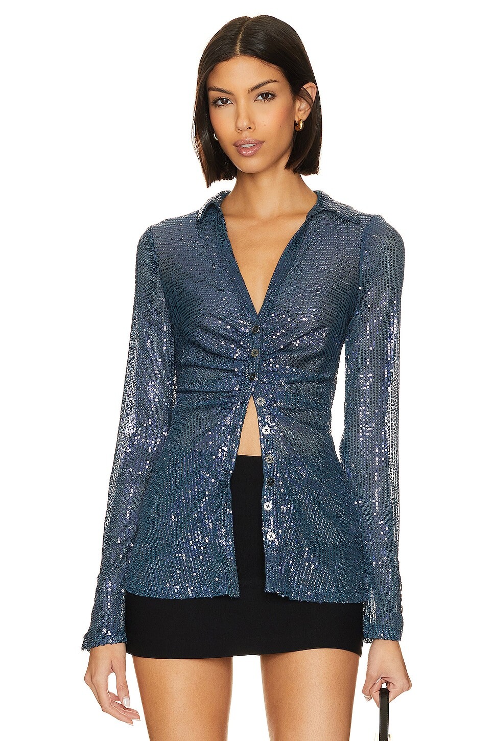 

Рубашка Free People Sequinee, цвет Varsity Navy