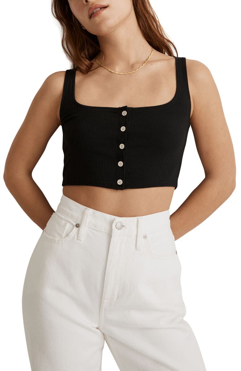 

Майка без косточек в рубчик MADEWELL, черный
