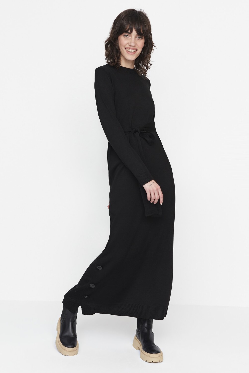 

Платье - Черное - А-силуэт Trendyol Modest, черный