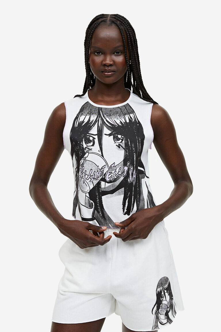 

Топ с принтом H&M, белый