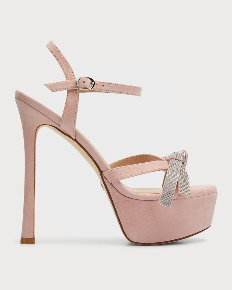 

Босоножки Mega Crystal с бантом на платформе Stuart Weitzman