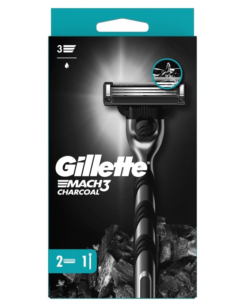 Бритва для мужчин Gillette Mach3 Charcoal, 1 шт