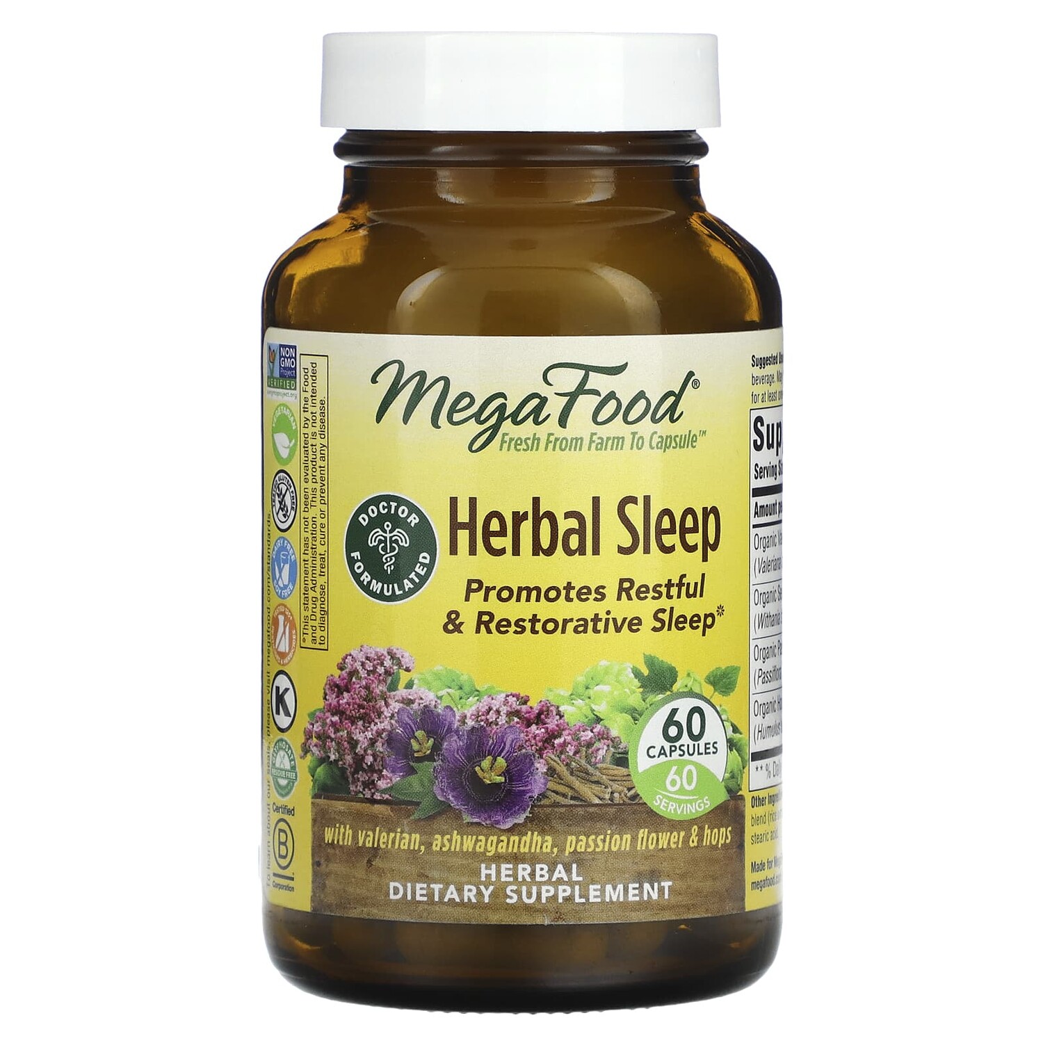 

Herbal Sleep, 60 капсул, MegaFood