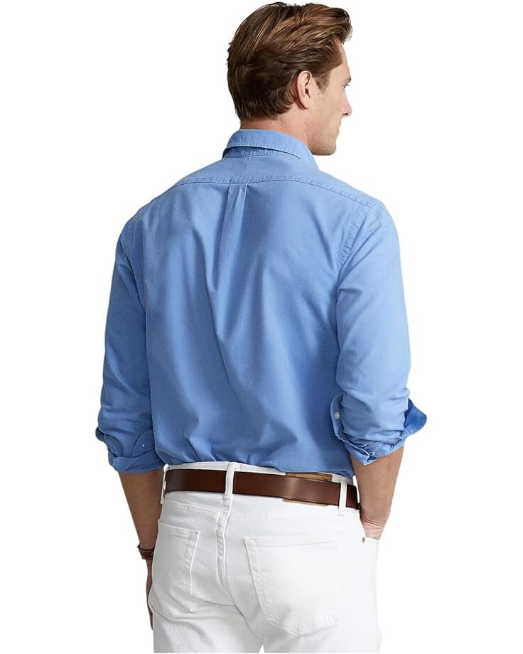 

Рубашка Polo Ralph Lauren Classic Fit Garment Dyed Oxford Shirt, цвет Harbor Island Blue
