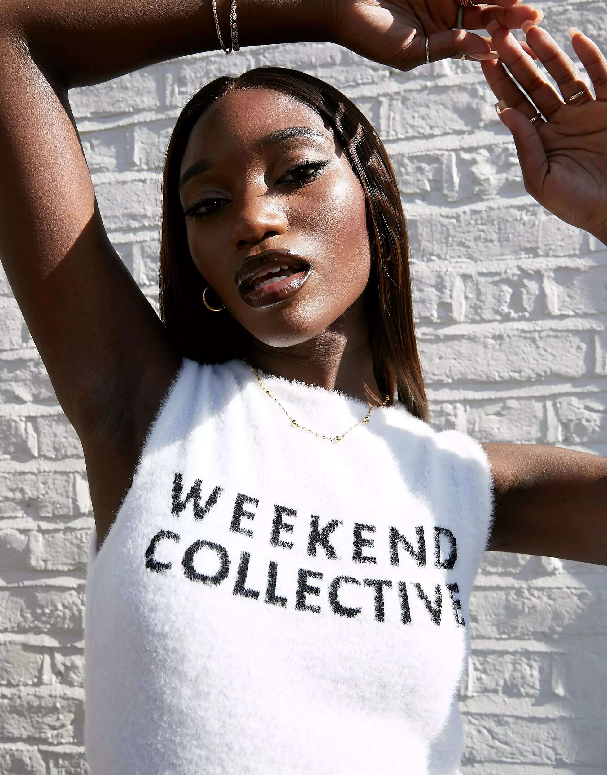 

Кремовая вязаная майка ASOS Weekend Collective