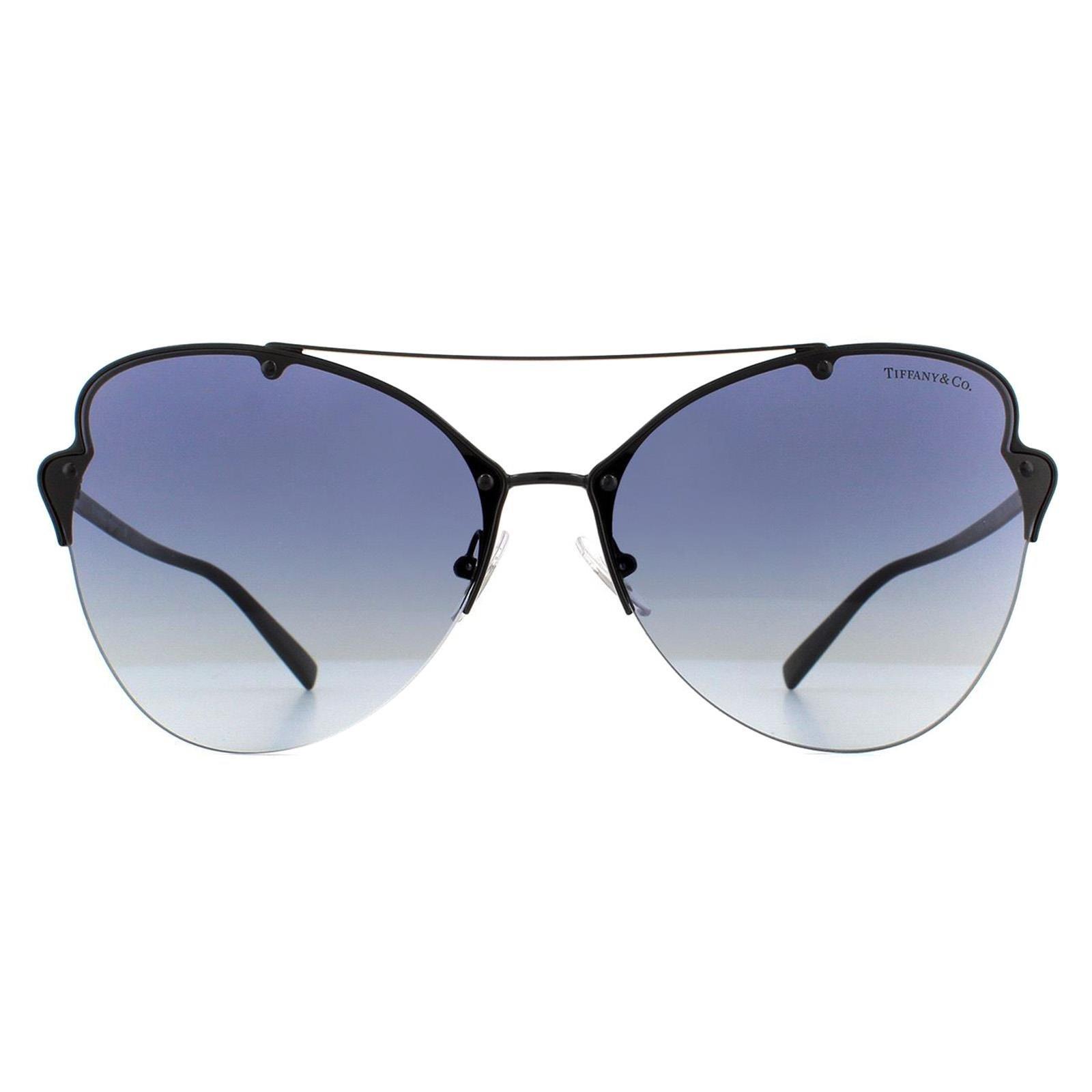 Черные синие солнцезащитные очки «кошачий глаз» с градиентом Tiffany, черный