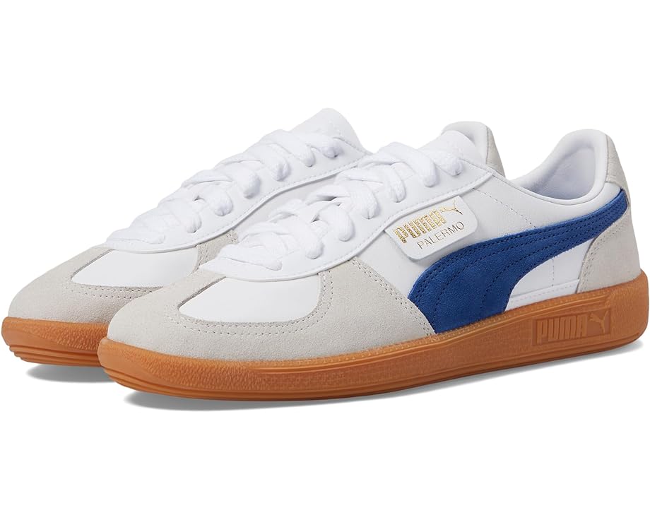 Кроссовки PUMA Palermo Leather, цвет PUMA White/Vapor Gray/Clyde Royal