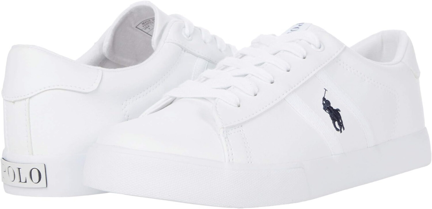 

Кроссовки Polo Ralph Lauren Kids Geoff II, цвет White Tumble/Navy Pony Player