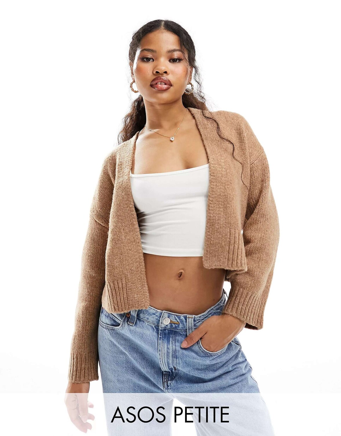 

Светло-коричневый кардиган свободного кроя ASOS DESIGN Petite
