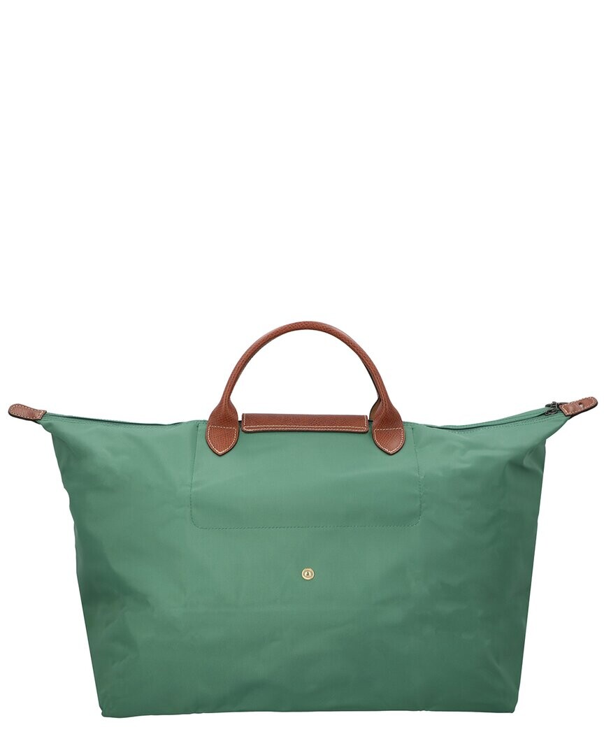 

Longchamp Le Pliage Original Маленькая дорожная сумка-тоут из ткани и кожи, зеленый