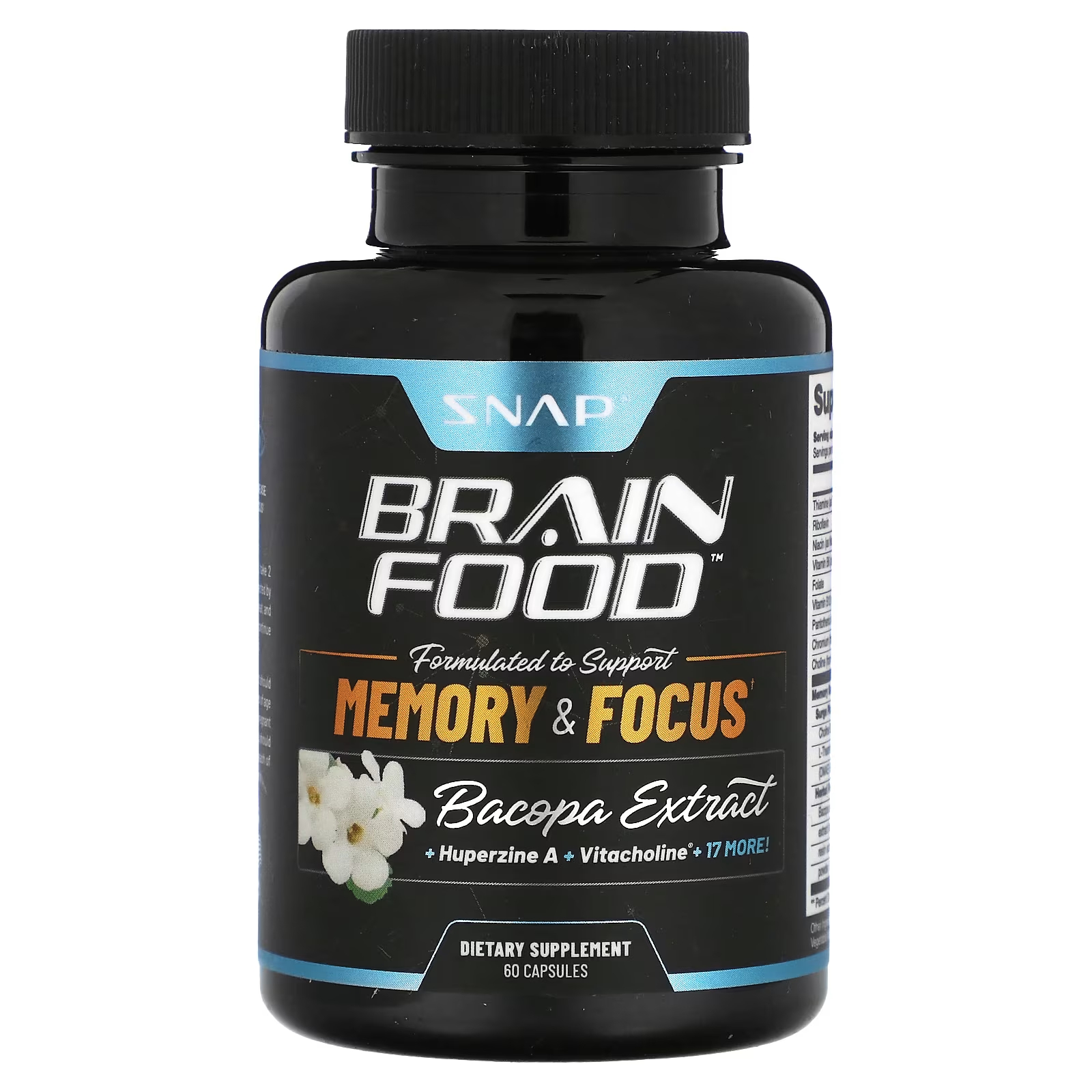 Экстракт бакопы Snap Supplements Brain Food, 60 капсул витамин snap supplements men s daily 60 капсул