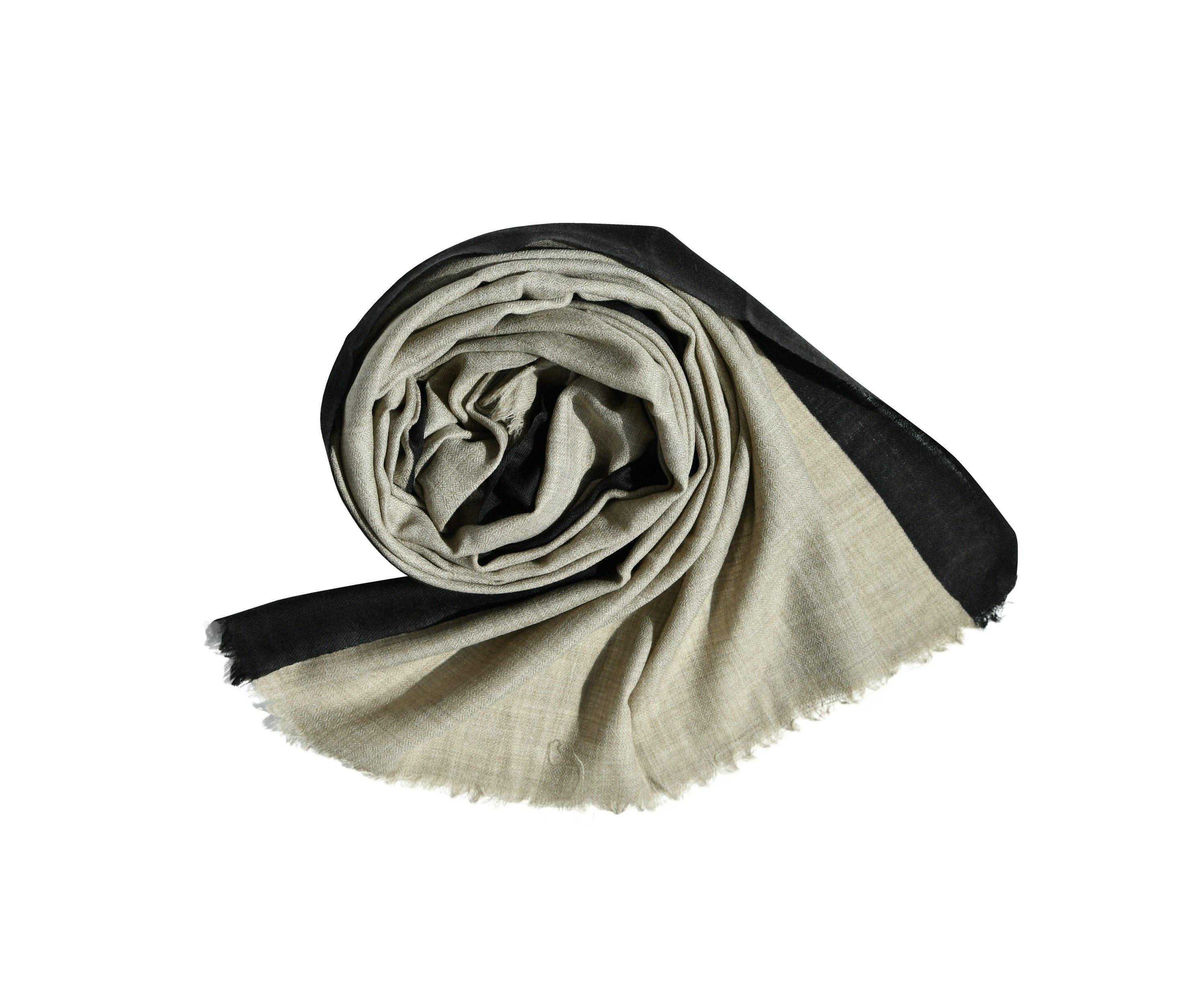 цена Шерстяной шарф простого дизайна, двухцветный, носится на шее и голове, размер: 210 x 75 см. Blue Chilli, черный