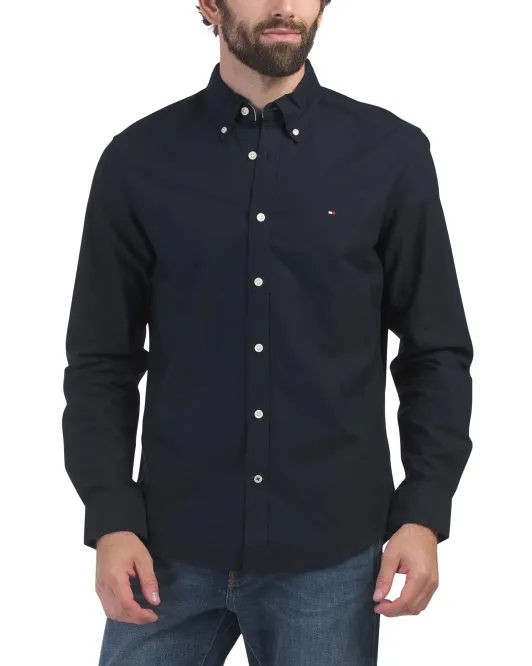 

Однотонная оксфордская рубашка New England Tommy Hilfiger, цвет Desert Sky