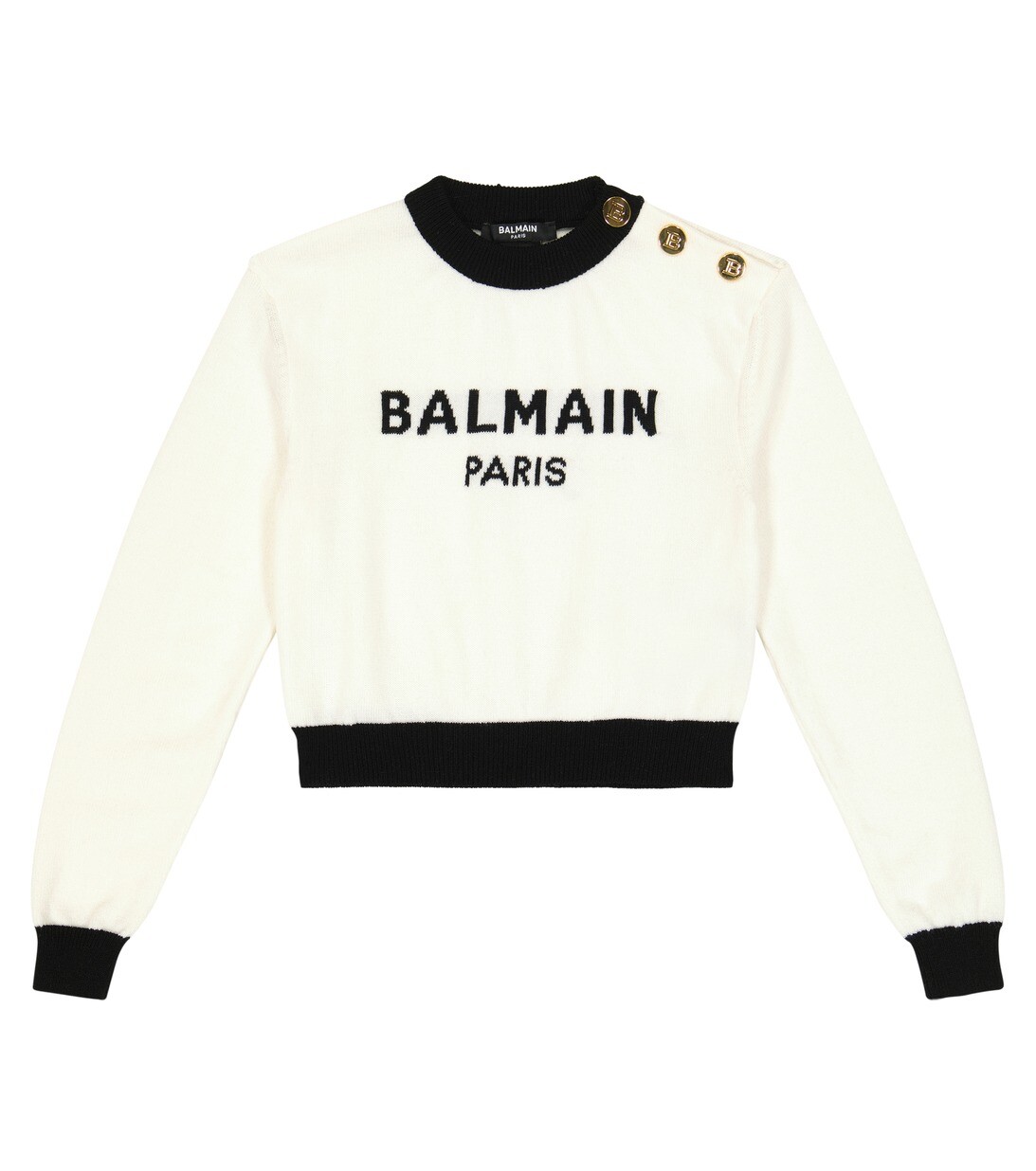 

Свитер из смесовой шерсти с логотипом Balmain, разноцветный