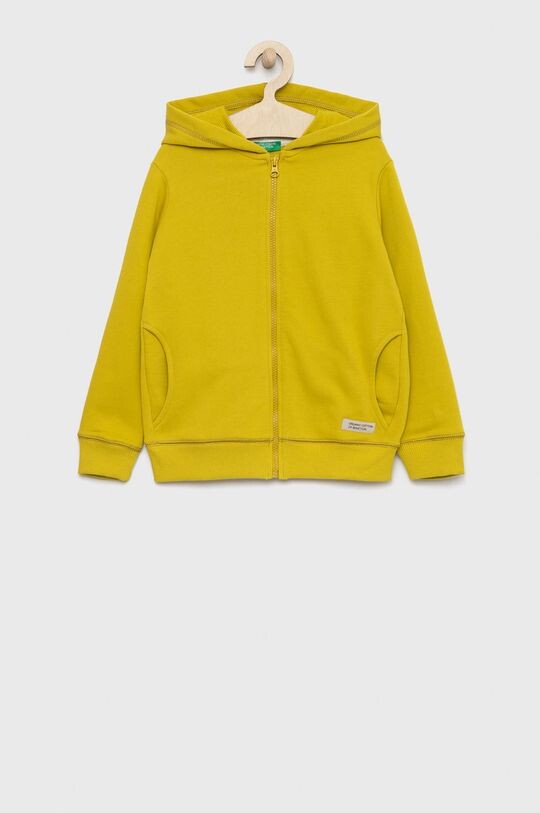 

Детская хлопковая толстовка United Colors of Benetton, зеленый