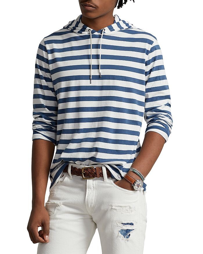 

Полосатая футболка с капюшоном из джерси Polo Ralph Lauren