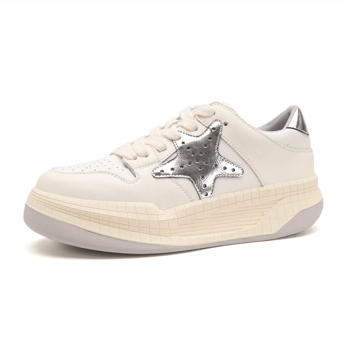 

Кроссовки D:FUSE SCANDINAVIA Skateboarding Shoes Women's Low-top Off White/Silver, белый/серебряный