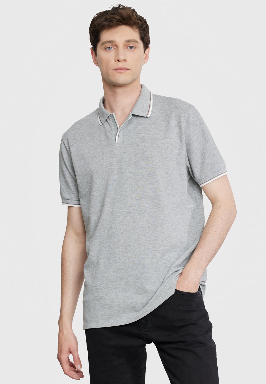 Поло AC&CO / ALTINYILDIZ CLASSICS, однотонная футболка узкого кроя футболка базовая loose fit plain ac